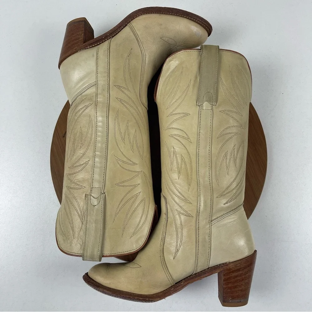 VTG Miss Capezio USA Leather Western Cowgirl Boots - Picture 6 of 10